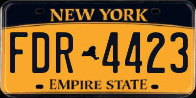 NY license plate FDR4423