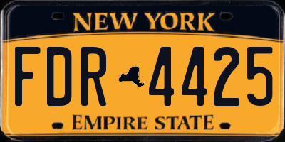 NY license plate FDR4425