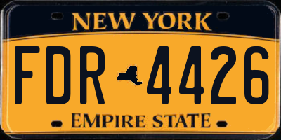 NY license plate FDR4426