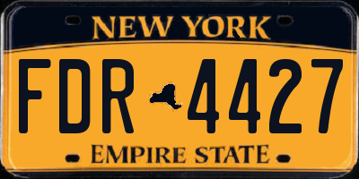 NY license plate FDR4427