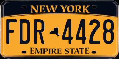NY license plate FDR4428