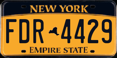 NY license plate FDR4429