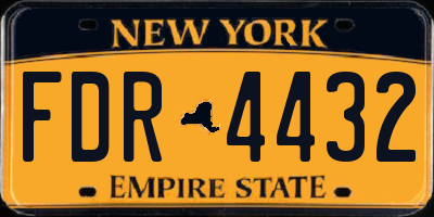 NY license plate FDR4432