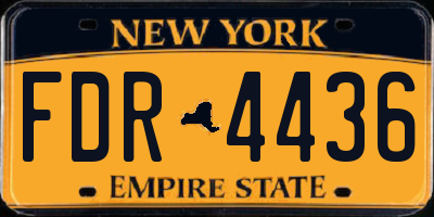 NY license plate FDR4436