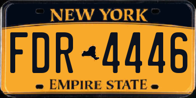 NY license plate FDR4446