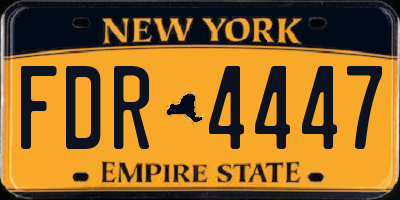 NY license plate FDR4447