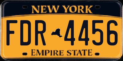 NY license plate FDR4456