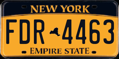 NY license plate FDR4463