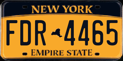NY license plate FDR4465
