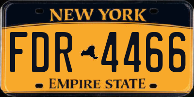 NY license plate FDR4466