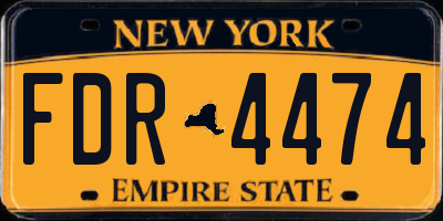 NY license plate FDR4474