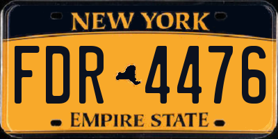 NY license plate FDR4476