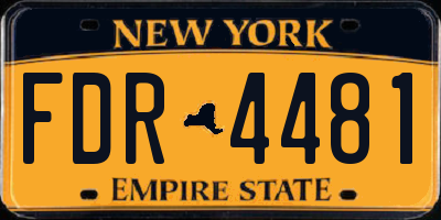 NY license plate FDR4481