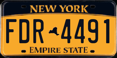 NY license plate FDR4491