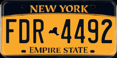 NY license plate FDR4492