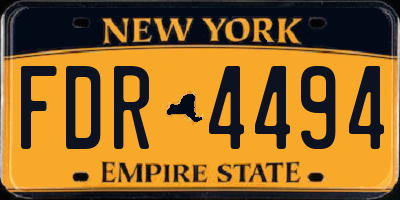 NY license plate FDR4494