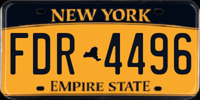 NY license plate FDR4496