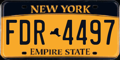 NY license plate FDR4497