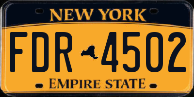 NY license plate FDR4502