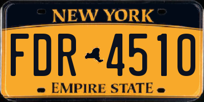 NY license plate FDR4510