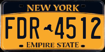 NY license plate FDR4512