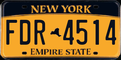 NY license plate FDR4514