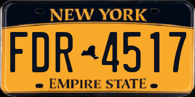 NY license plate FDR4517