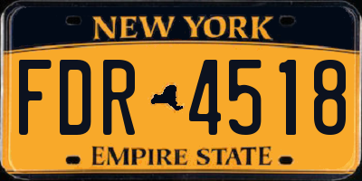 NY license plate FDR4518