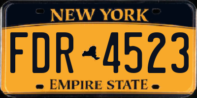 NY license plate FDR4523