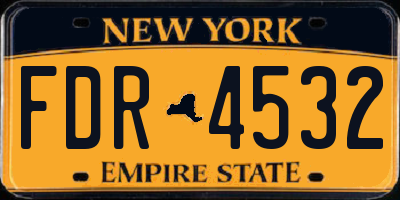 NY license plate FDR4532