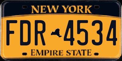 NY license plate FDR4534