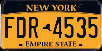 NY license plate FDR4535