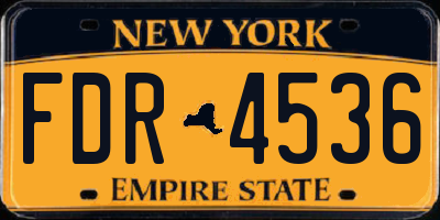 NY license plate FDR4536