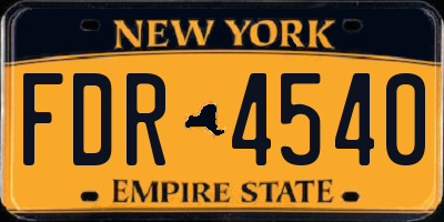 NY license plate FDR4540