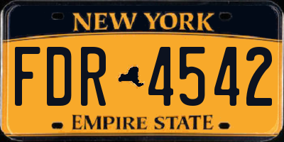 NY license plate FDR4542