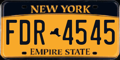 NY license plate FDR4545