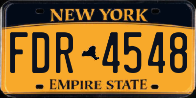 NY license plate FDR4548