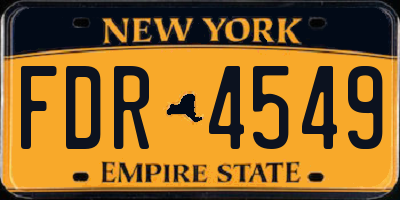 NY license plate FDR4549