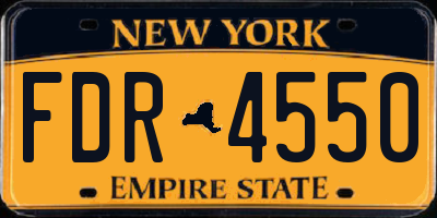 NY license plate FDR4550