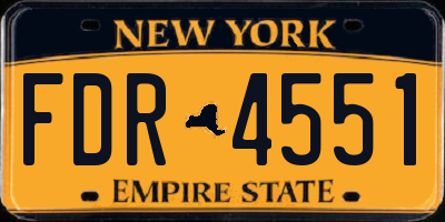 NY license plate FDR4551