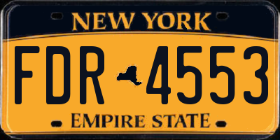 NY license plate FDR4553