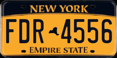 NY license plate FDR4556