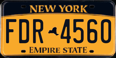 NY license plate FDR4560