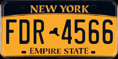 NY license plate FDR4566