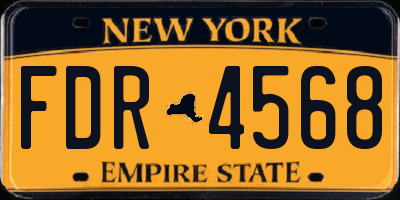 NY license plate FDR4568