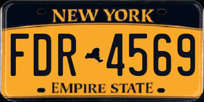 NY license plate FDR4569