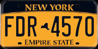 NY license plate FDR4570