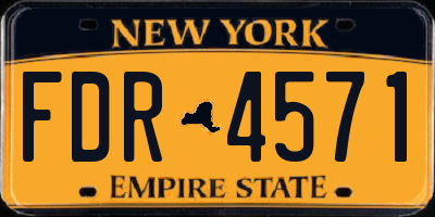 NY license plate FDR4571