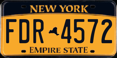 NY license plate FDR4572