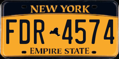 NY license plate FDR4574